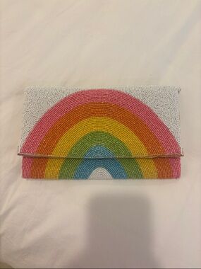 Rainbow Beaded Clutch